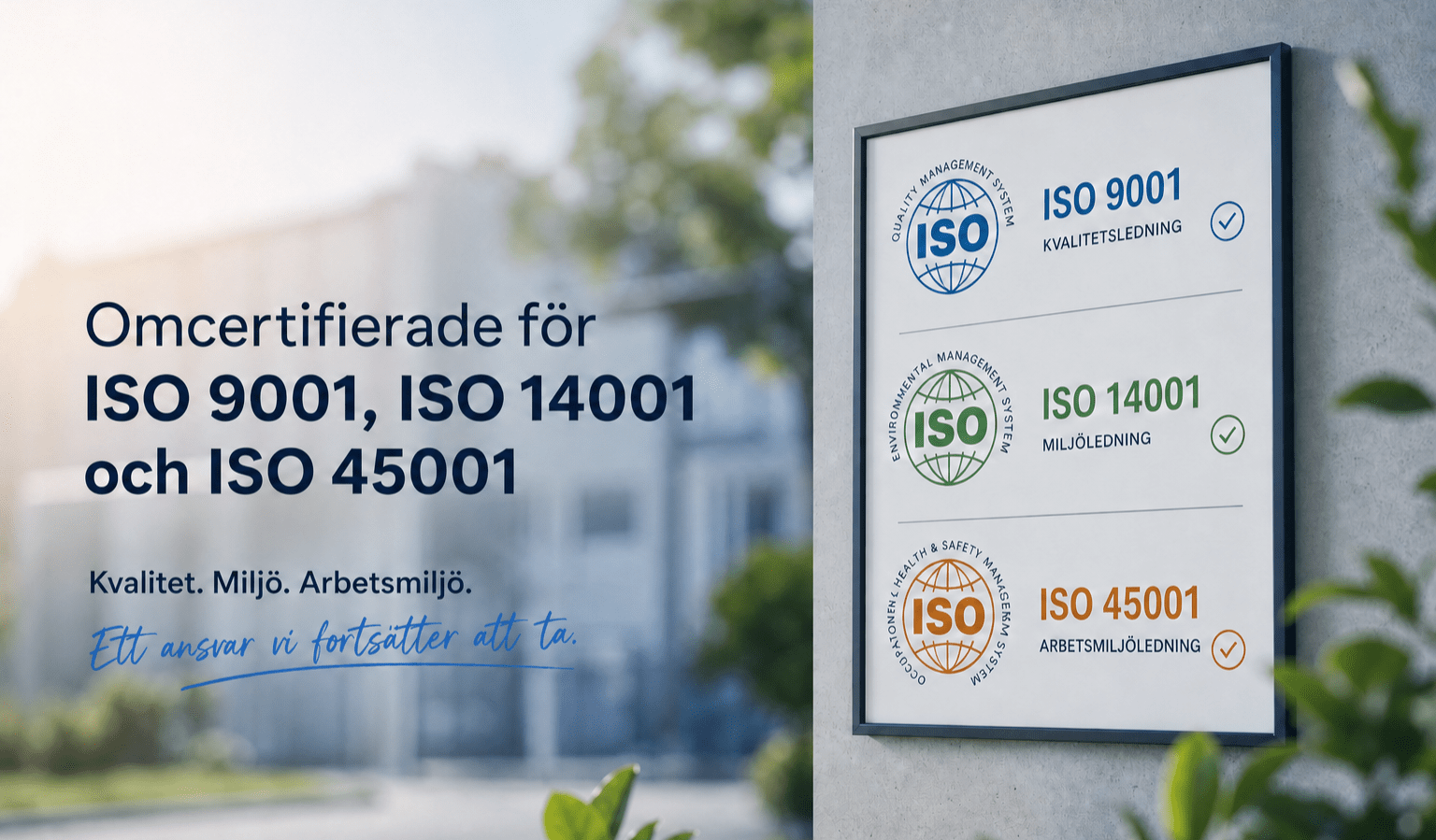 Ventab projekt - Förnyat förtroende: Lyckad ISO-omcertifiering